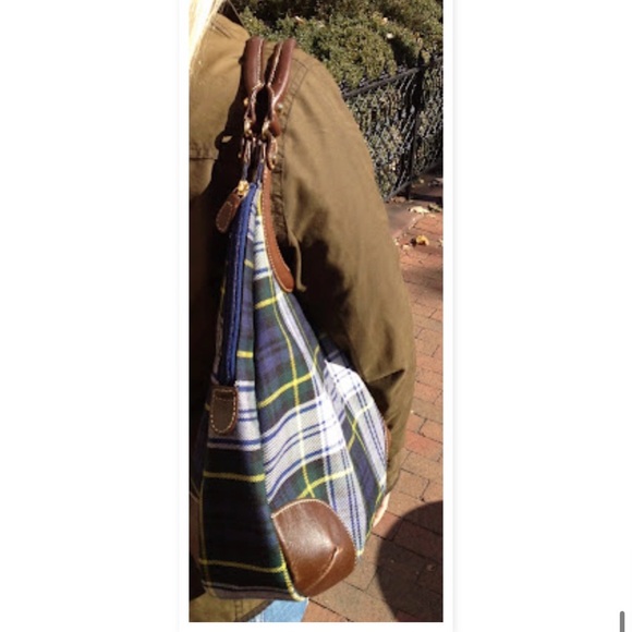 RARE J. McLaughlin Tartan Handbag Vintage Wool /Leather plaid Handbag - Picture 15 of 15